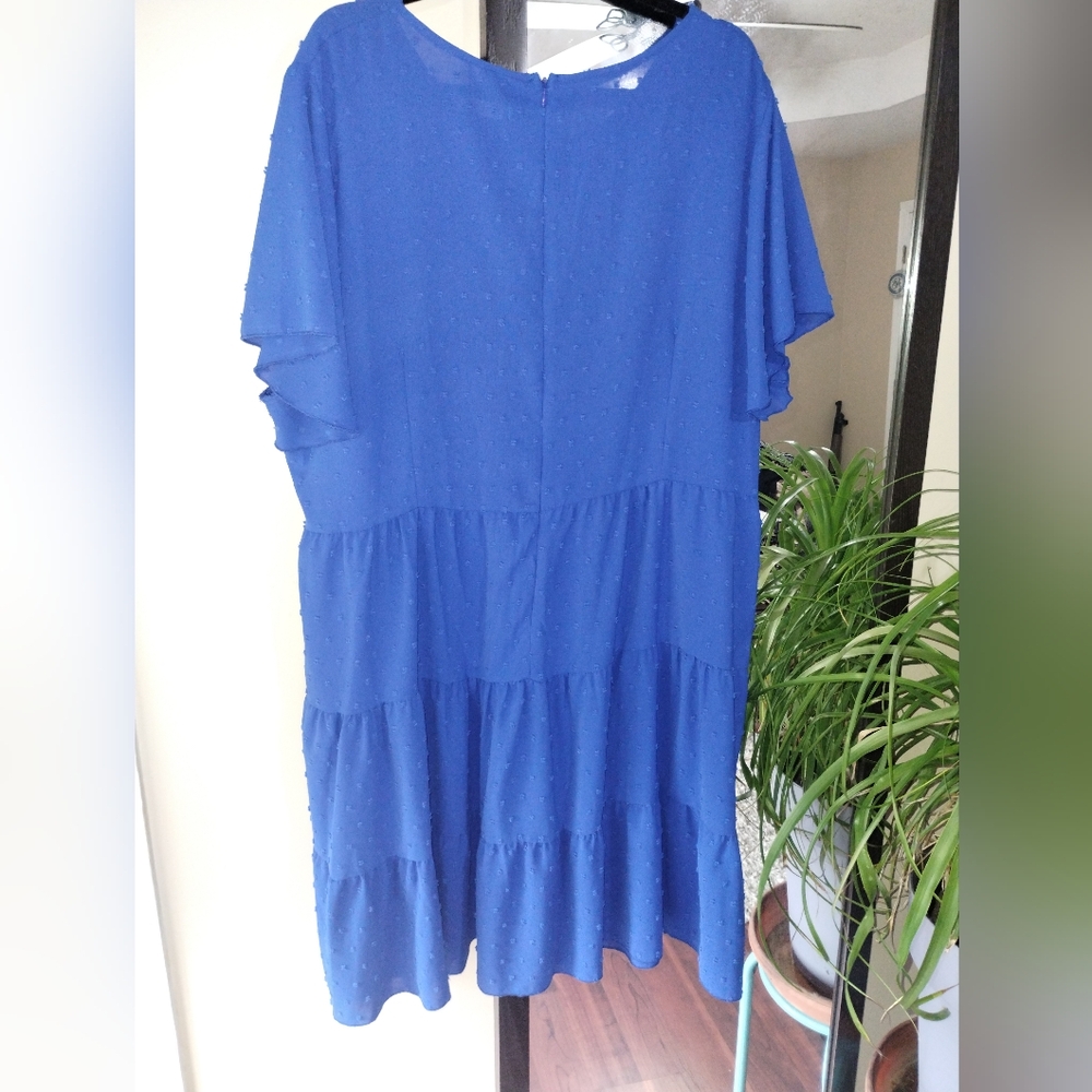 Curve Swiss dot blue babydoll tiered dress sz 4xl NWT - Picture 6 of 6